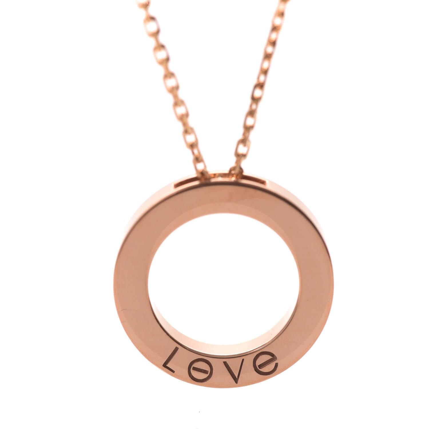 Cartier 18K Pink Gold Diamond LOVE Paved Necklace 7 of 8