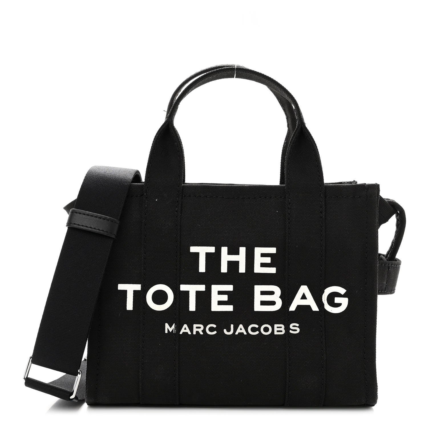 Marc Jacobs Cotton Canvas Mini The Traveler Tote Bag Black 1 of 9