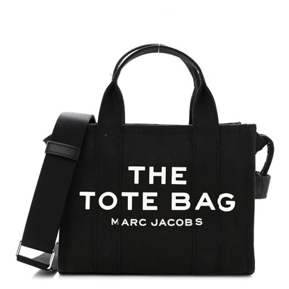 Marc Jacobs Cotton Canvas Mini The Traveler Tote Bag Black 1 of 9