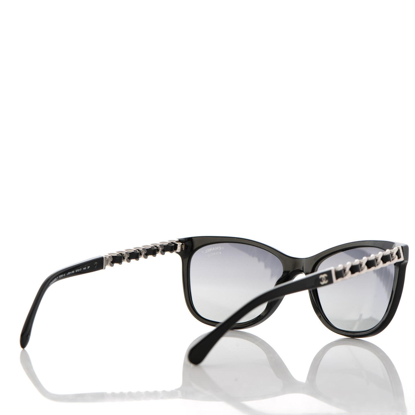 Cat Eye Chain Polarized Sunglasses 5260-Q Black