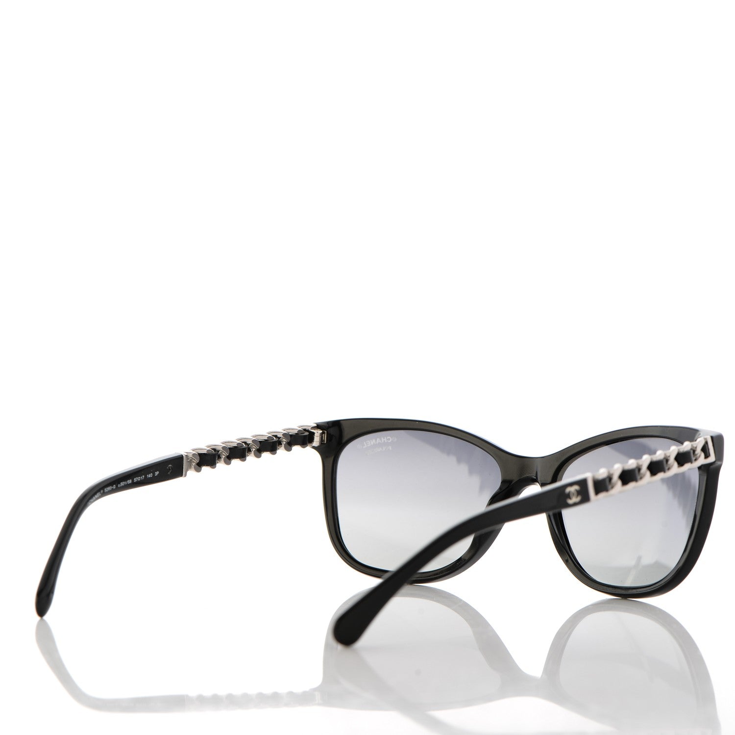 Chanel Cat Eye Chain Polarized Sunglasses 5260-Q Black 4 of 10