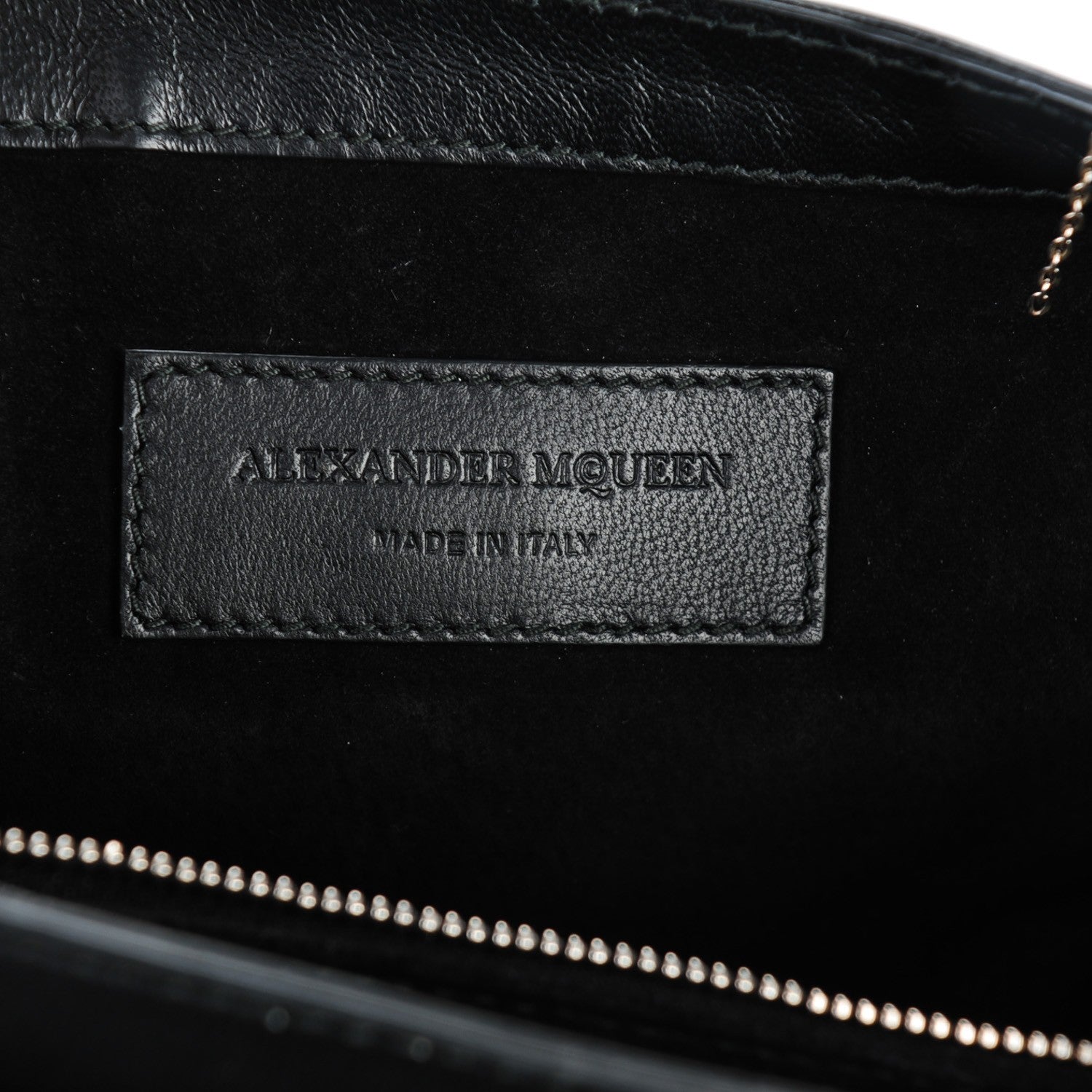 Alexander McQueen Nappa Embroidered Chain Medallion Heraldic Satchel Black 7 of 9
