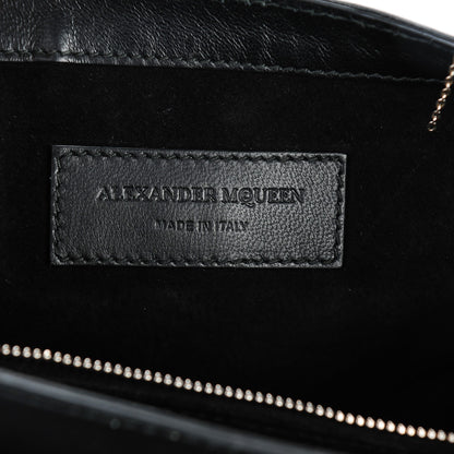 Alexander McQueen Nappa Embroidered Chain Medallion Heraldic Satchel Black 7 of 9