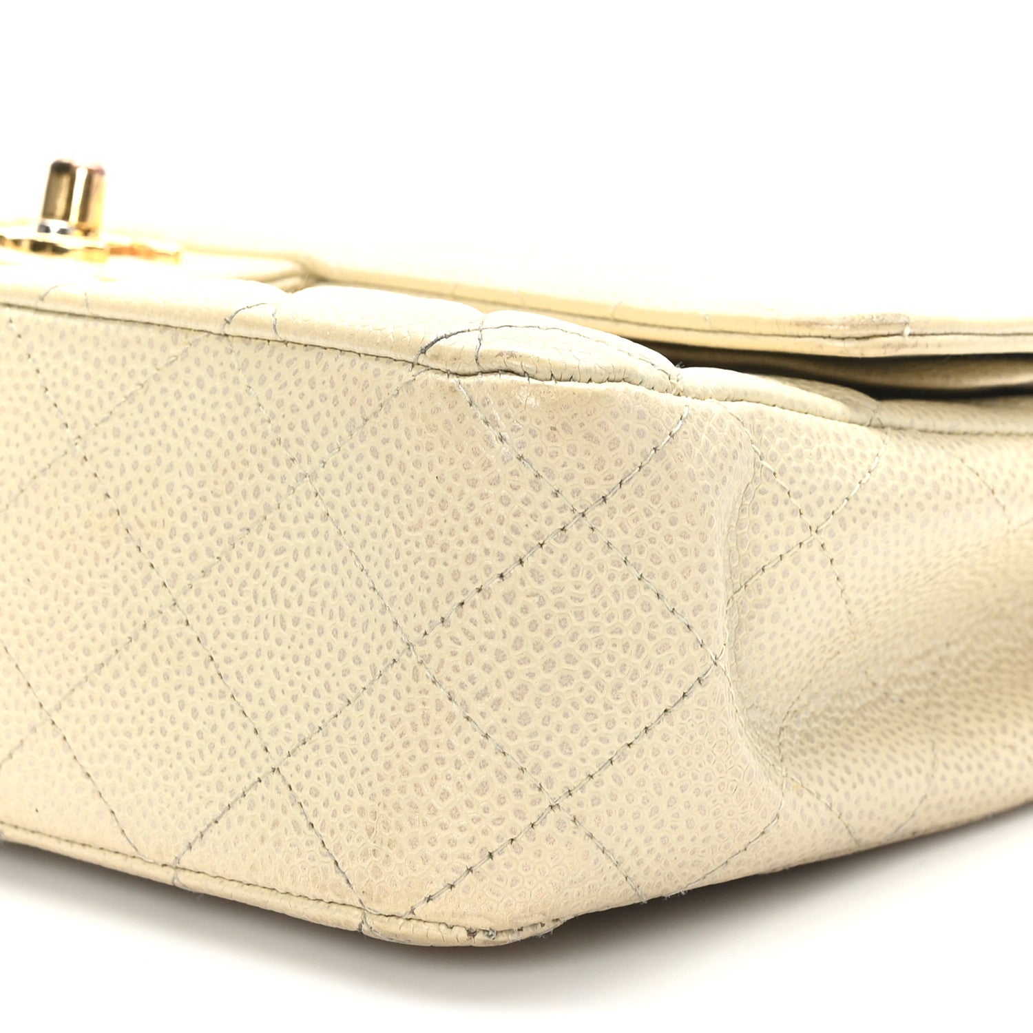 Chanel Caviar Quilted Medium Double Flap White 9 of 12