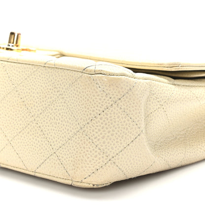 Chanel Caviar Quilted Medium Double Flap White 9 of 12