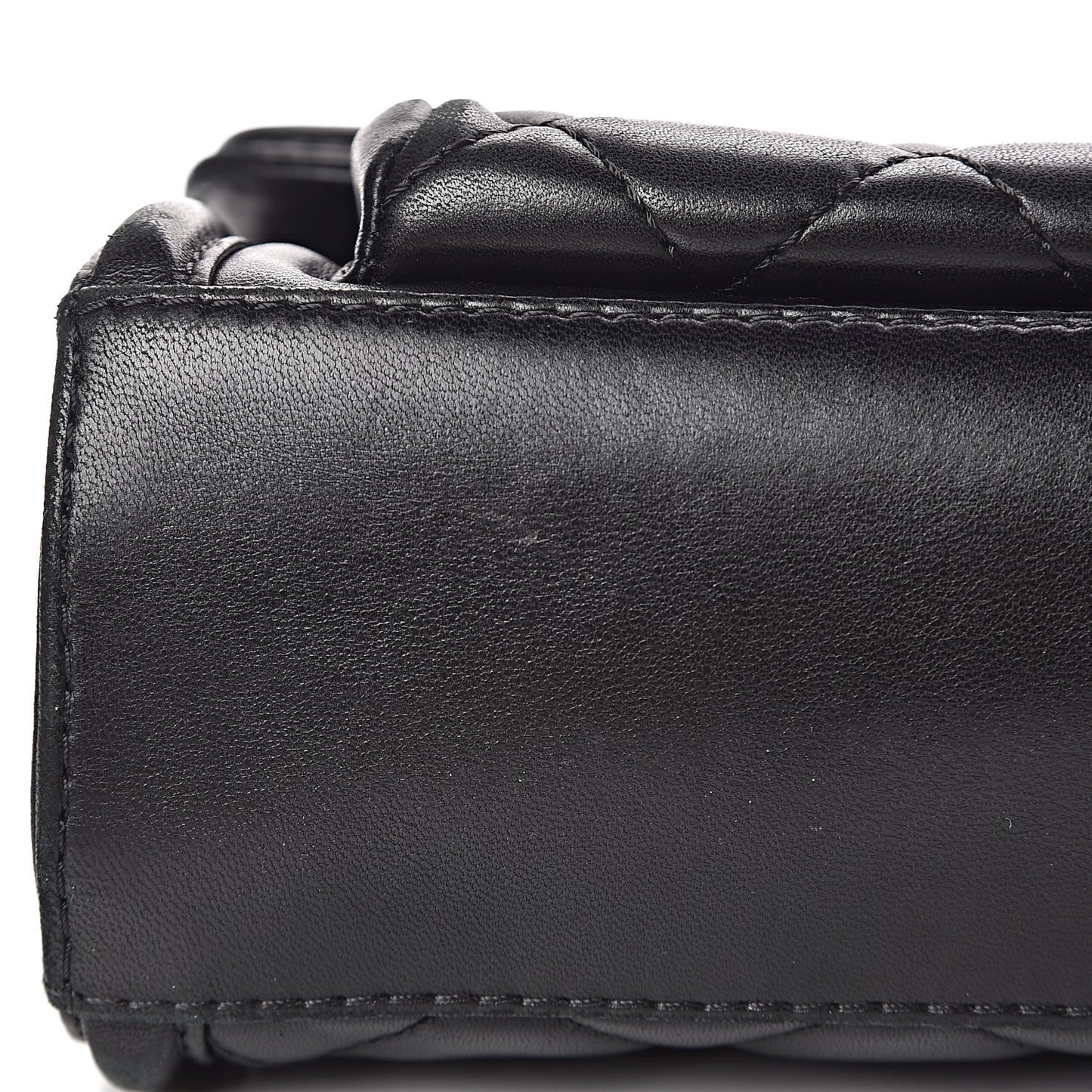 Lambskin Quilted Large Geometric Flap Black