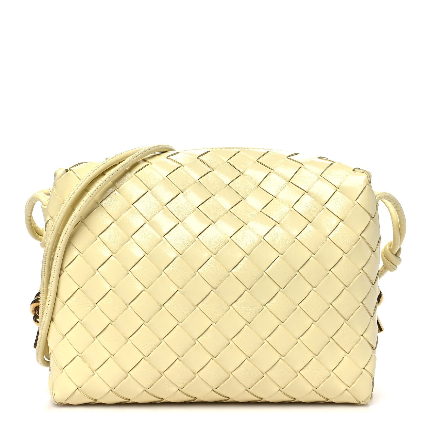 Polished Nappa Intrecciato Knot Small Loop Camera Bag Zest Washed