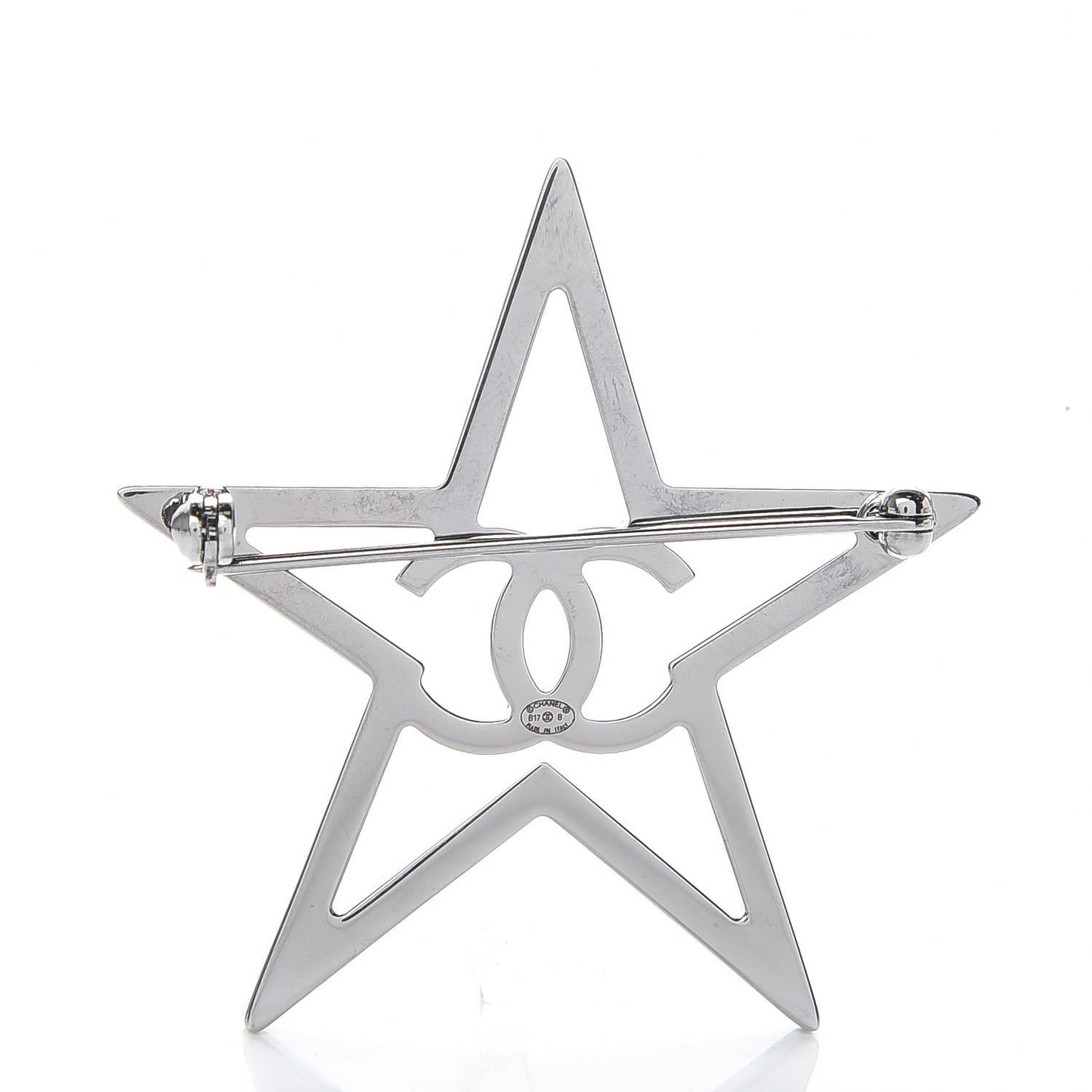 Ruthenium Crystal Star CC Brooch Blue