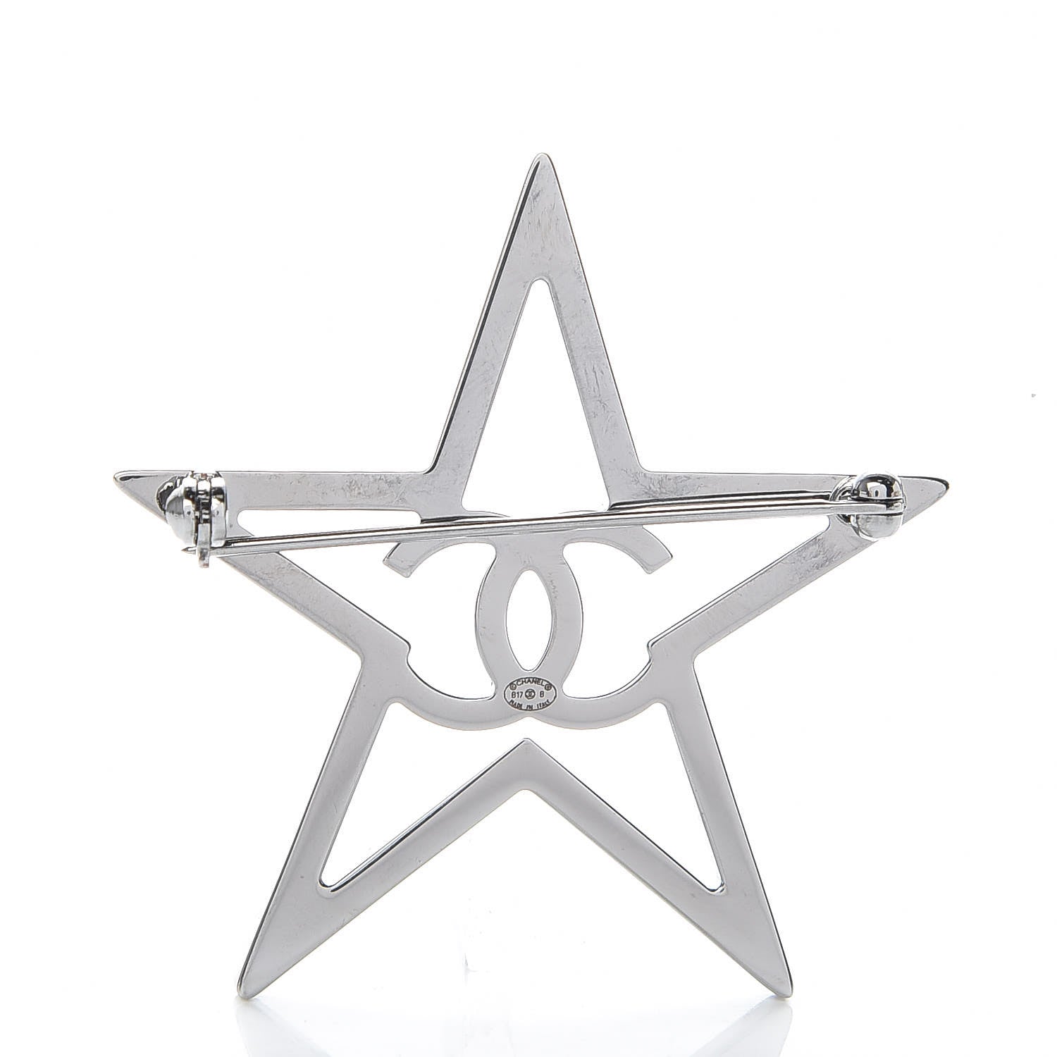 Chanel Ruthenium Crystal Star CC Brooch Blue 3 of 5