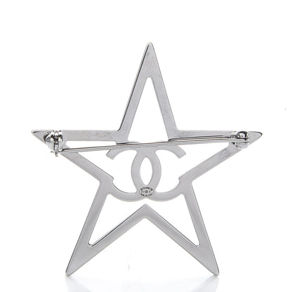 Chanel Ruthenium Crystal Star CC Brooch Blue 3 of 5