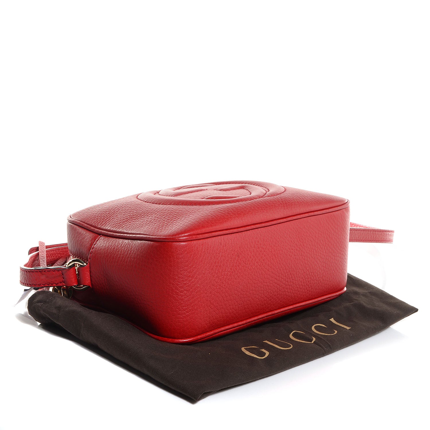 Gucci Pebbled Calfskin Small Soho Disco Bag Vibrant Red 4 of 9