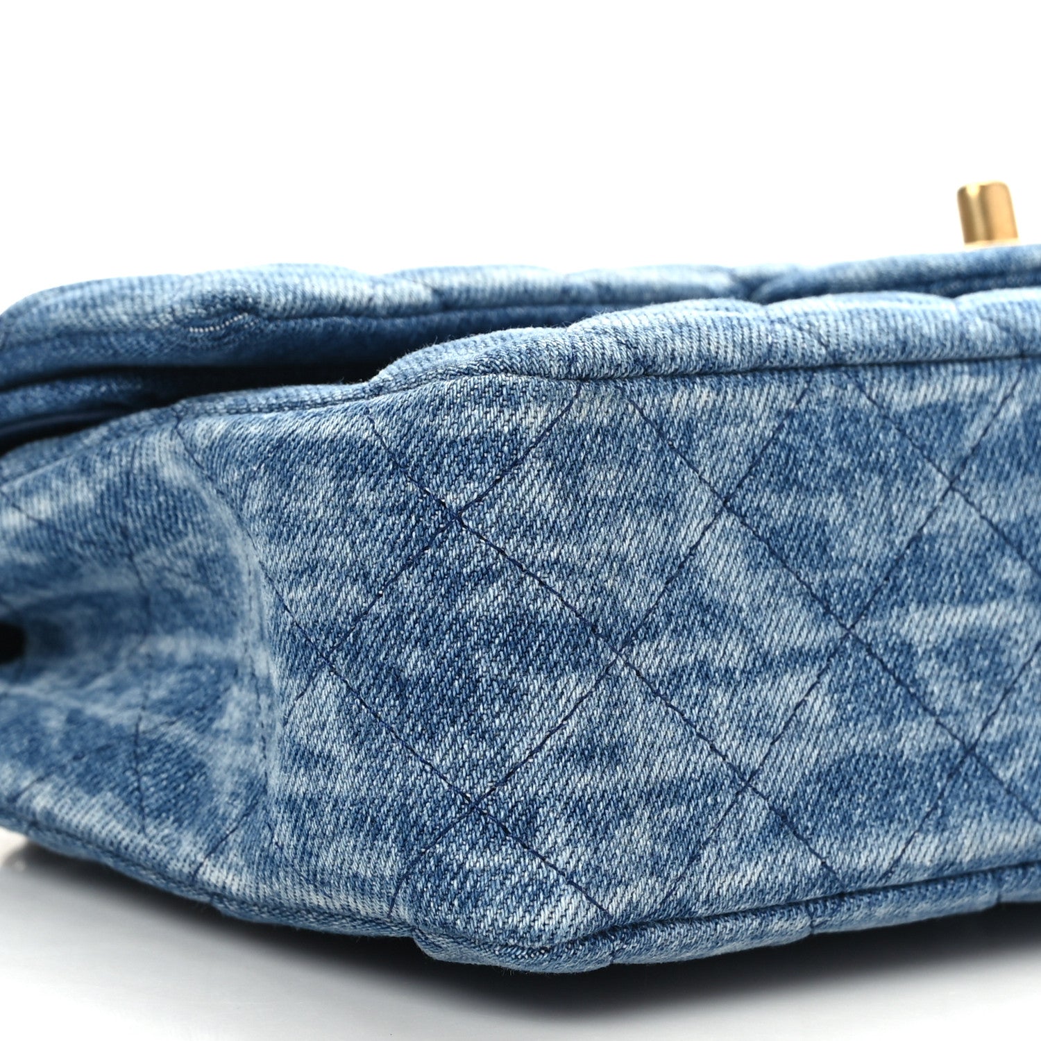Chanel Denim Quilted Medium Double Flap Blue 8 of 9