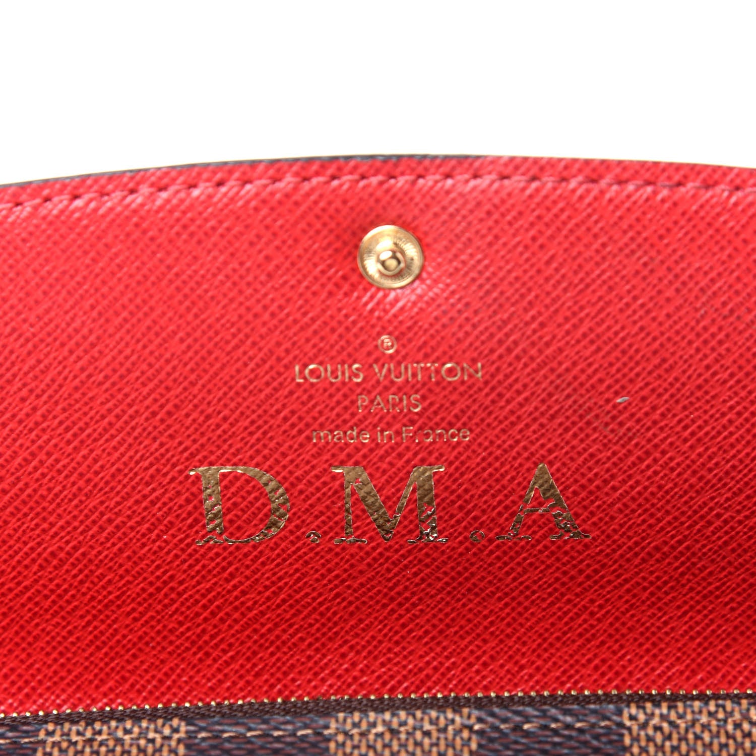 Louis Vuitton Damier Ebene Emilie Wallet Red 6 of 9