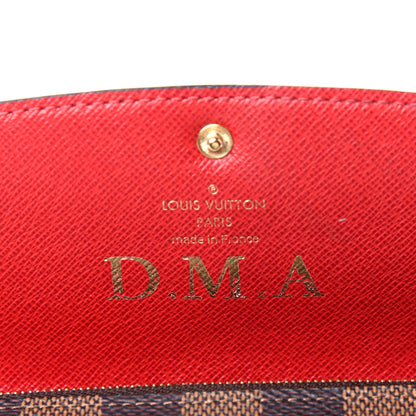Louis Vuitton Damier Ebene Emilie Wallet Red 6 of 9