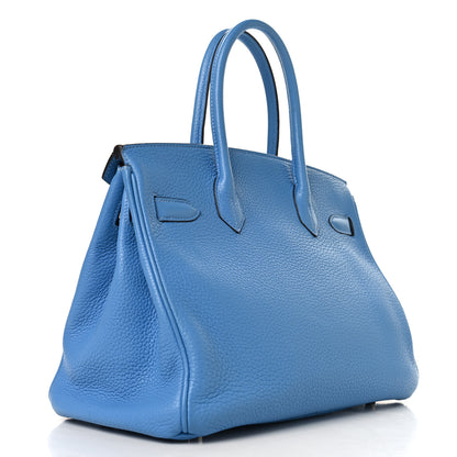 Hermes Taurillon Clemence Birkin 30 Bleu Paradis 3 of 13