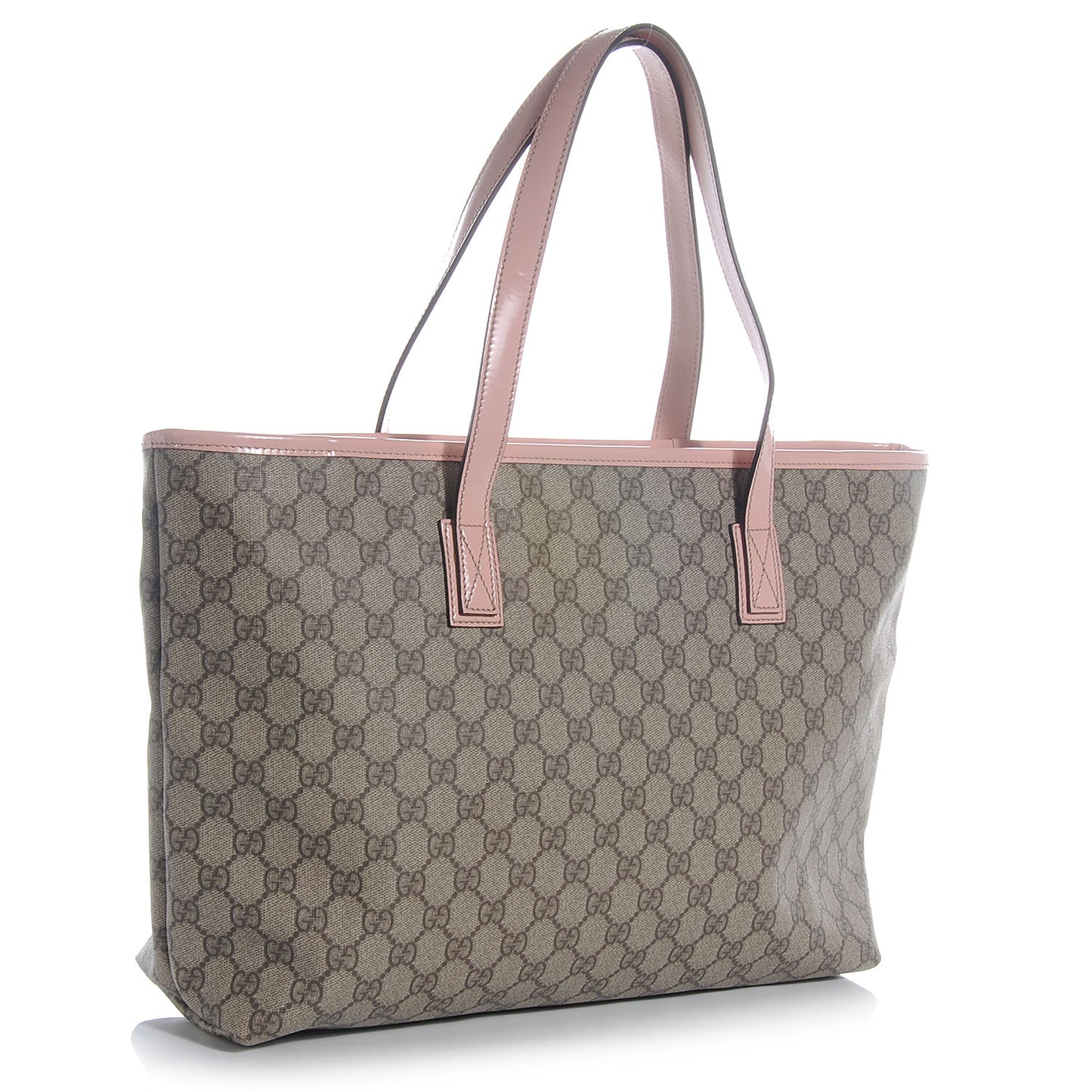 GG Supreme Monogram Medium Zippered Shopping Tote Pink