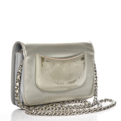 Chanel Patent Strass Wallet On Chain WOC Silver 3 of 12