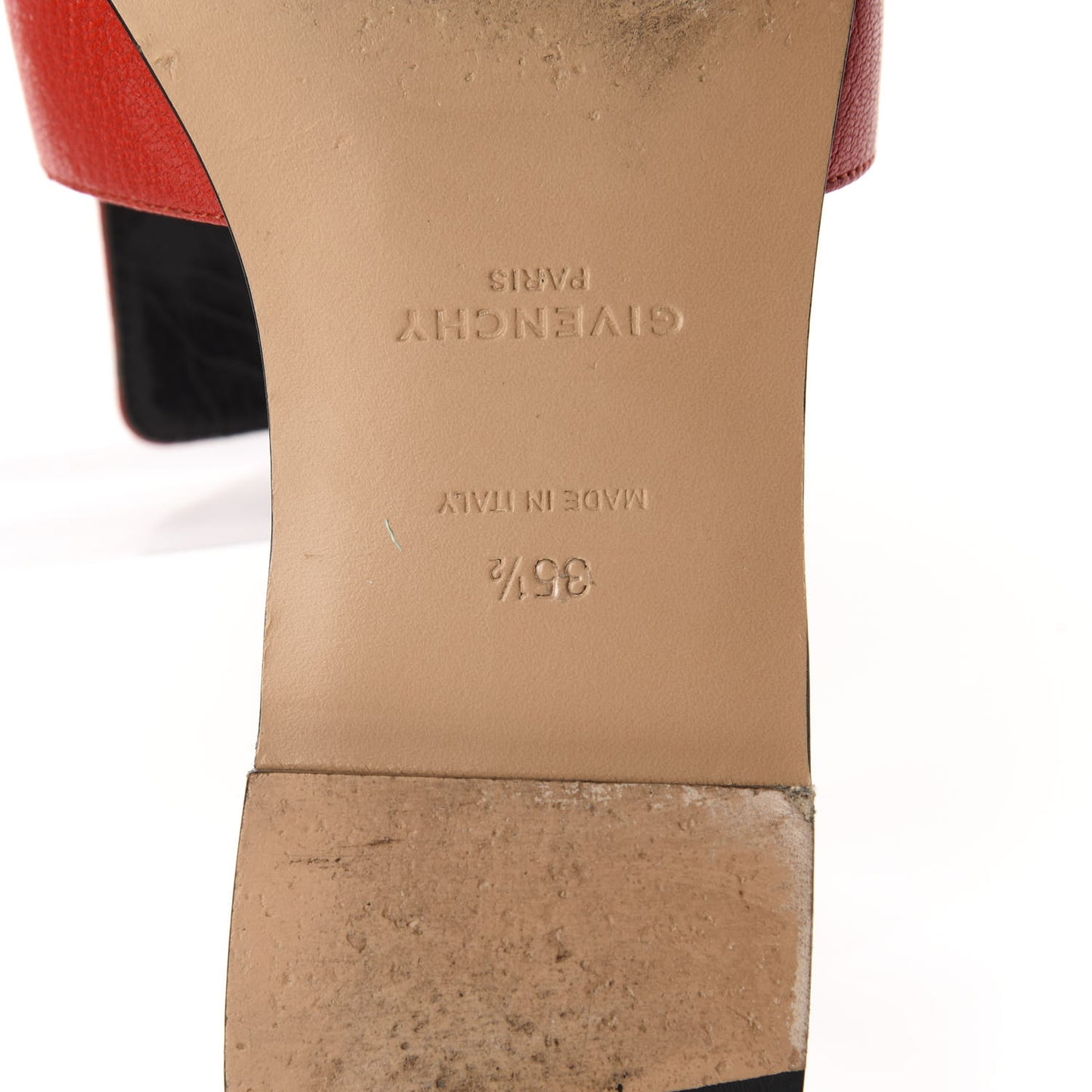 Goatskin 4G Flat Sandals 35.5 Red