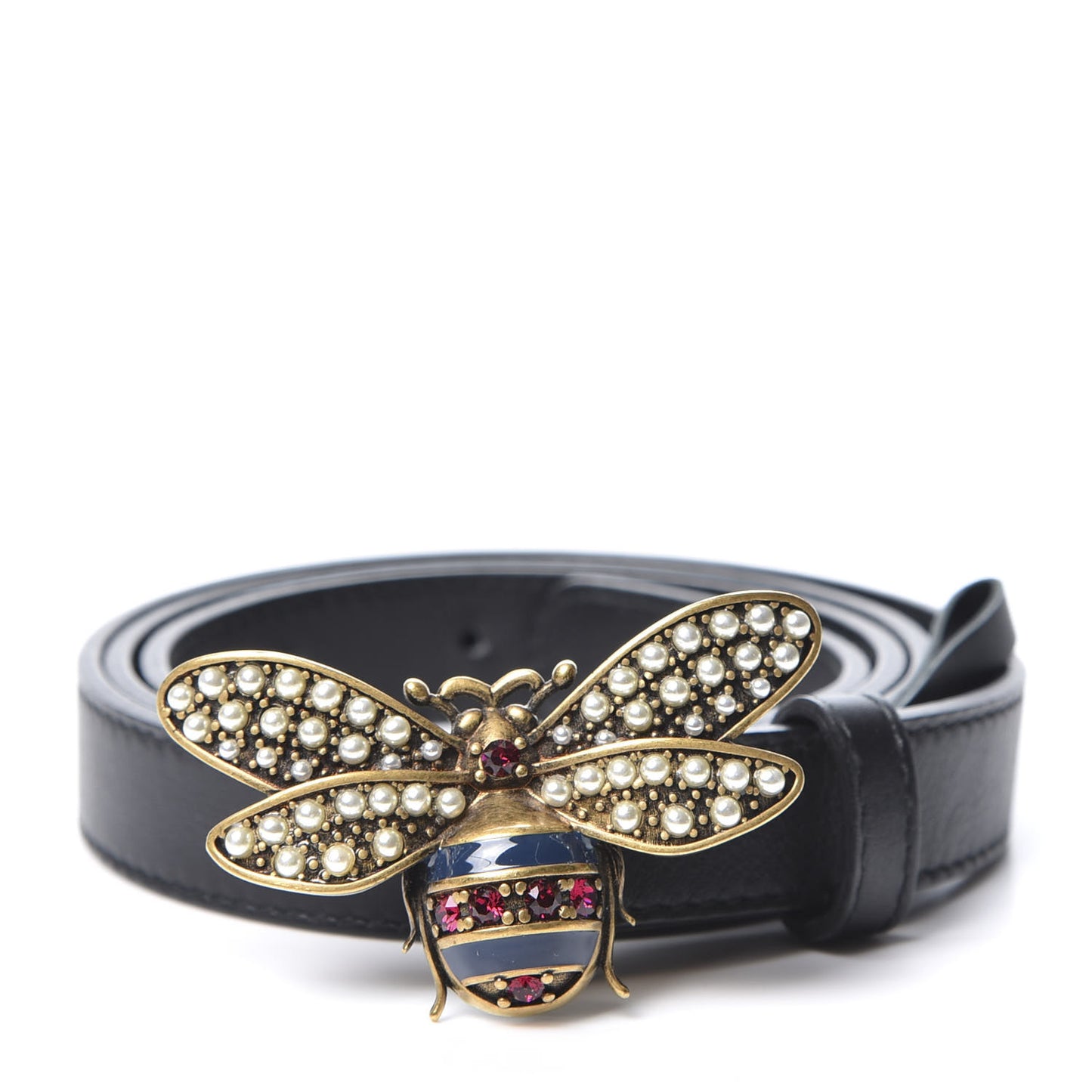 Calfskin Queen Margaret Bee Belt 90 36 Black