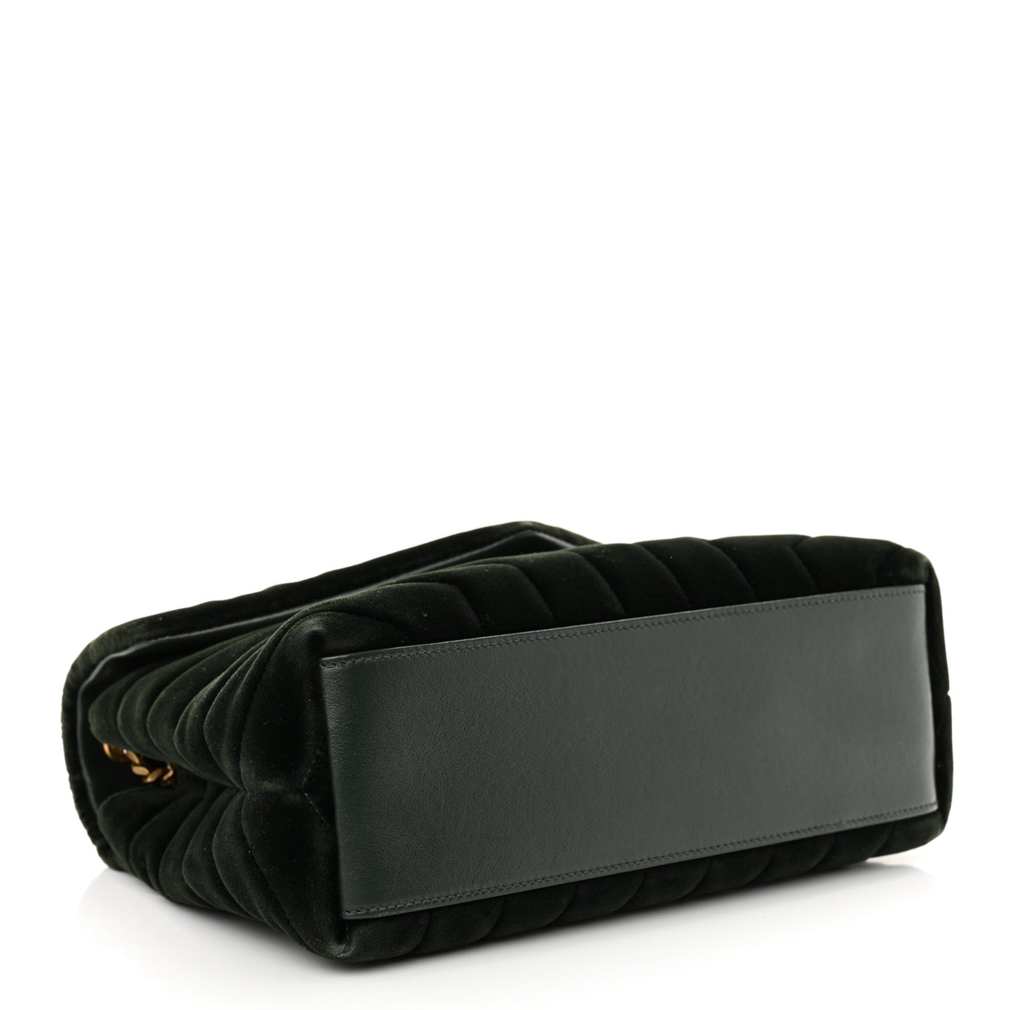 Velvet Y Quilted Monogram Small Loulou Chain Satchel Dark Green