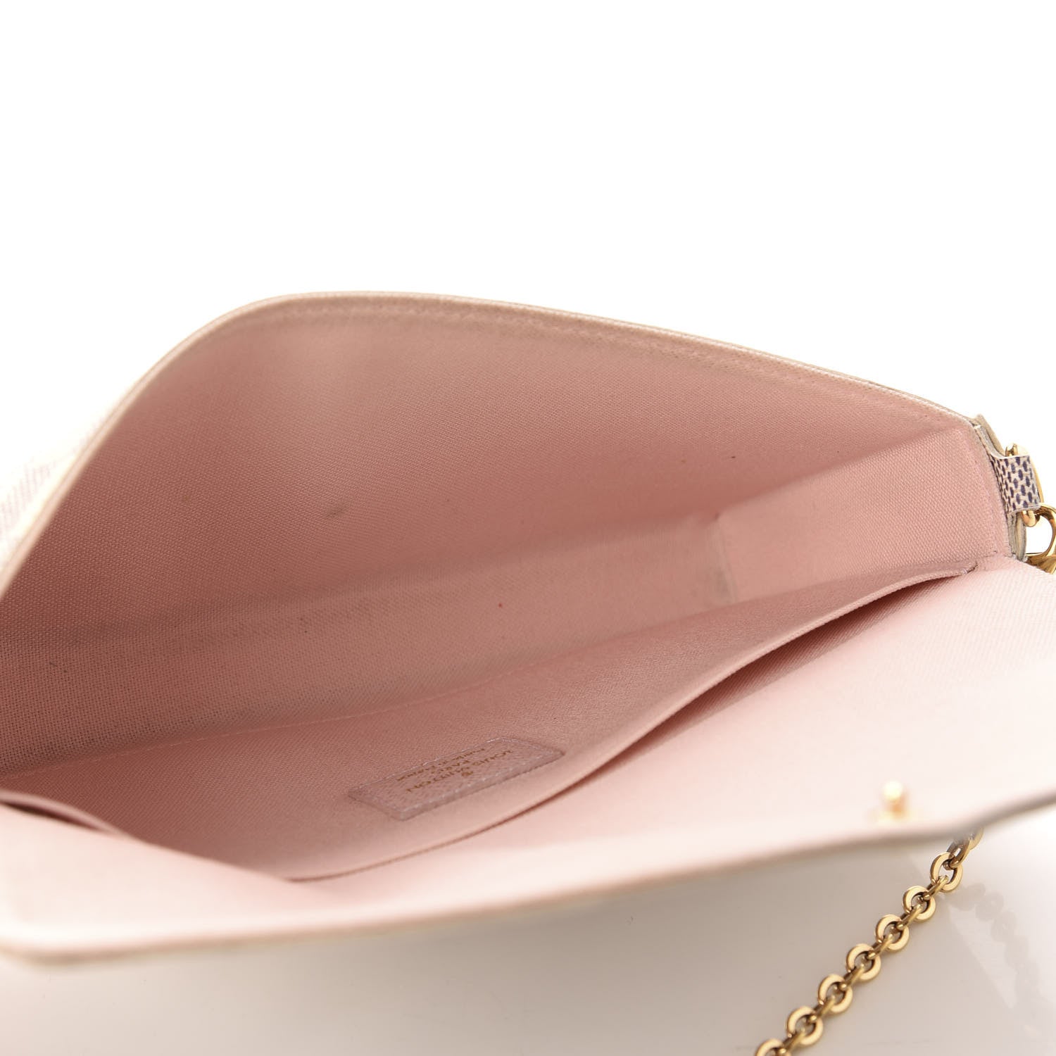 Louis Vuitton Damier Azur Pochette Felicie Chain Wallet Rose Ballerine 5 of 11