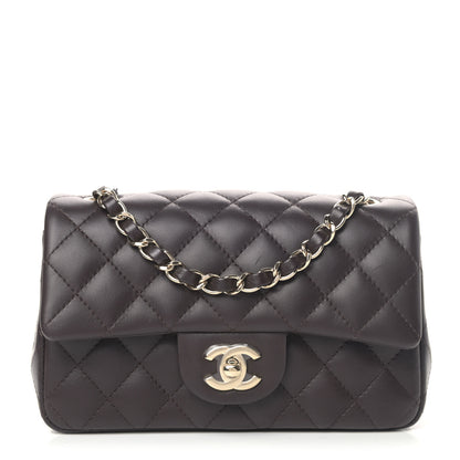 Chanel Lambskin Quilted Mini Rectangular Flap Dark Brown 1 of 5