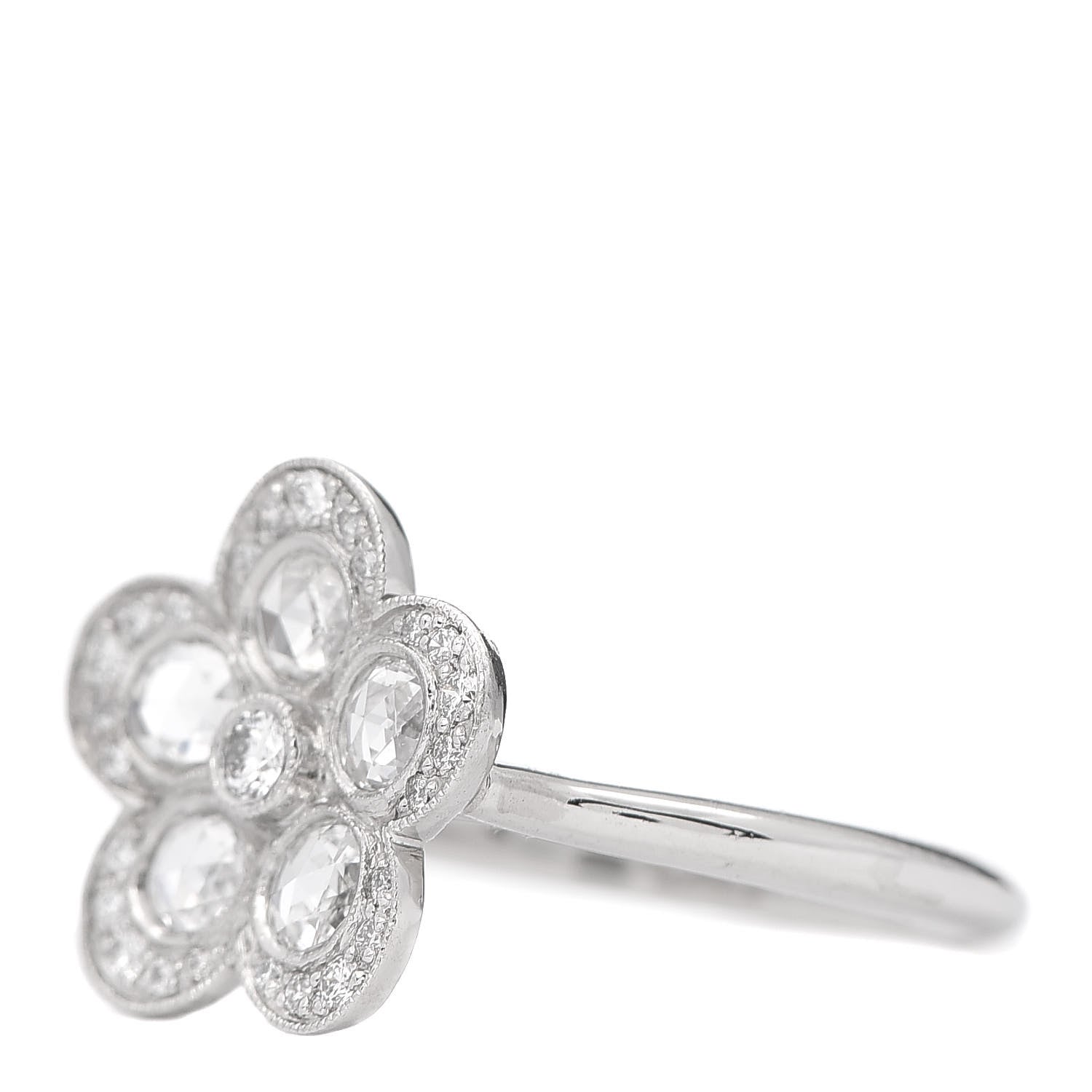 Tiffany Platinum Diamond Enchant Flower Ring 49 5 3 of 6