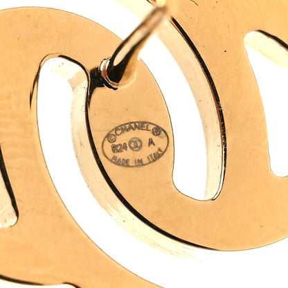 Chanel Enamel Cutout CC Earrings Gold White 4 of 5