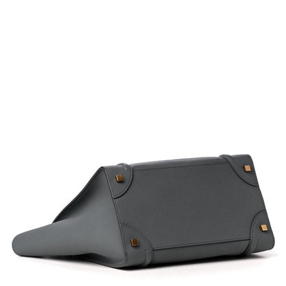 Celine Drummed Calfskin Mini Luggage Kohl 3 of 4