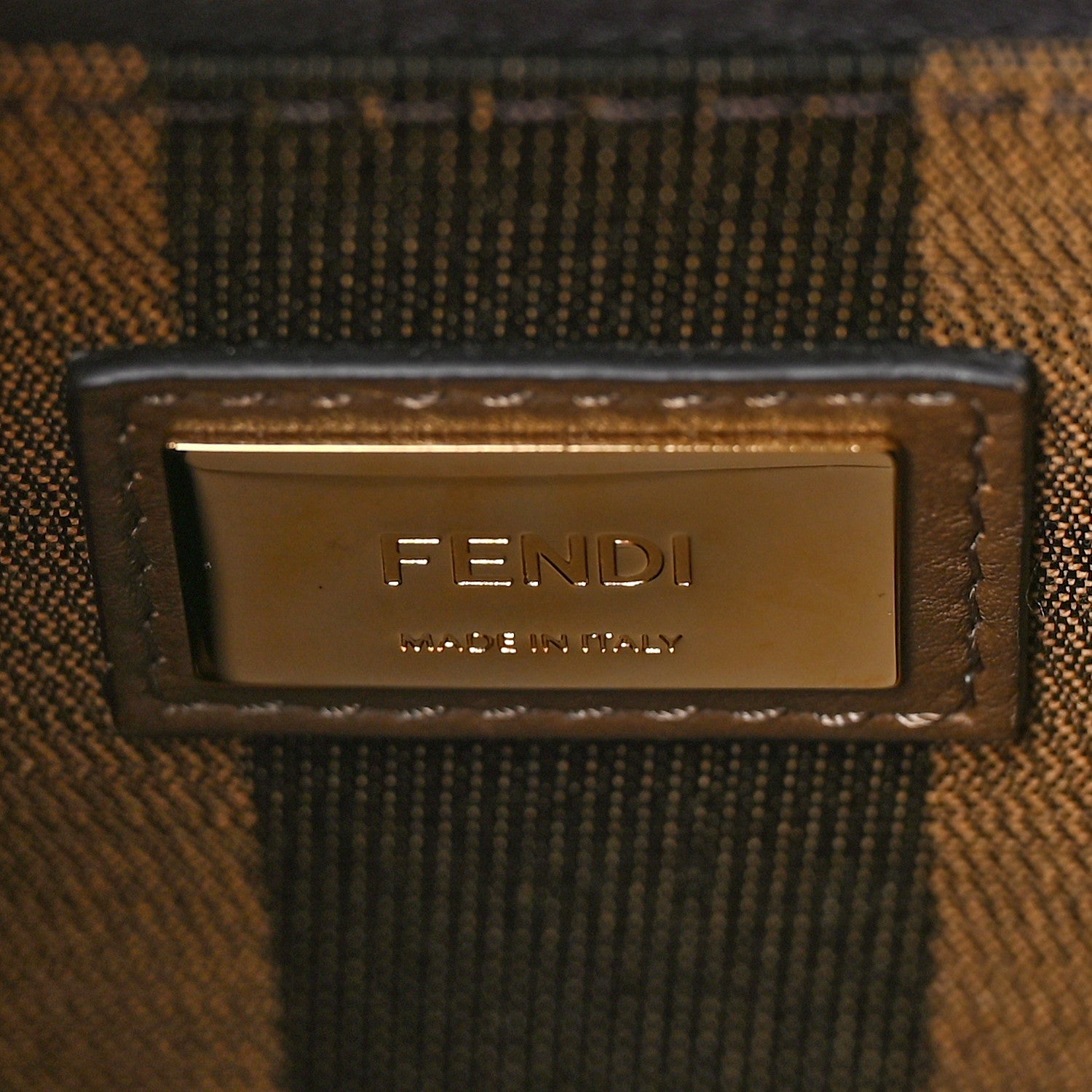 Fendi Vitello Seta Fabric Jacquard Pequin Medium Peekaboo Iconic Satchel Foresta Tobacco 6 of 8