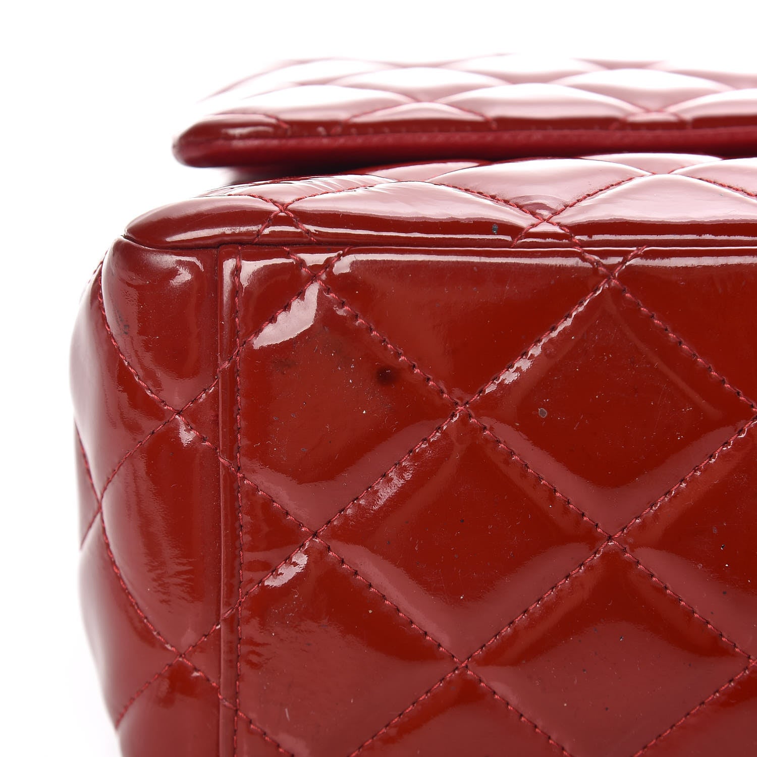 Chanel Patent Quilted Maxi Double Flap Red 24 of 29