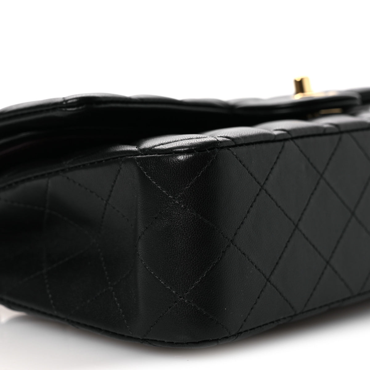Lambskin Quilted Medium Double Flap Black