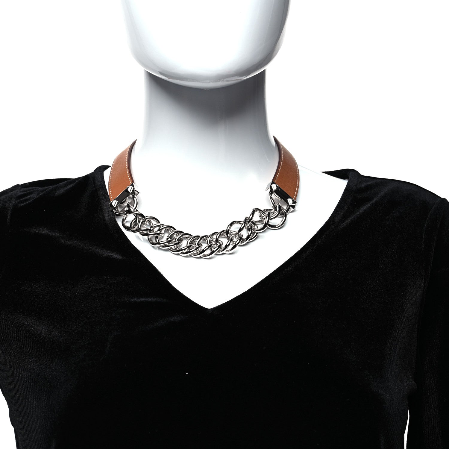 Hermes Swift Gourmette Equestre Necklace PM Gold 2 of 6