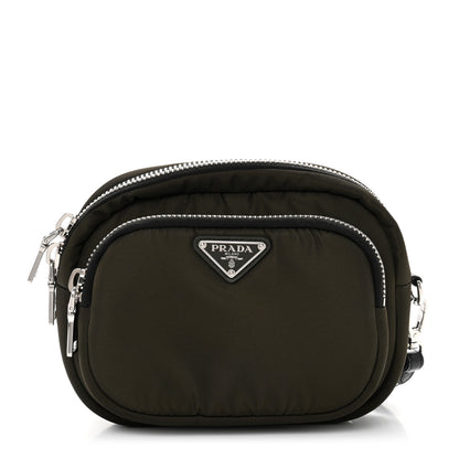 Prada Tessuto Nylon Pocket Wristlet Pouch Mimetico Black 1 of 6