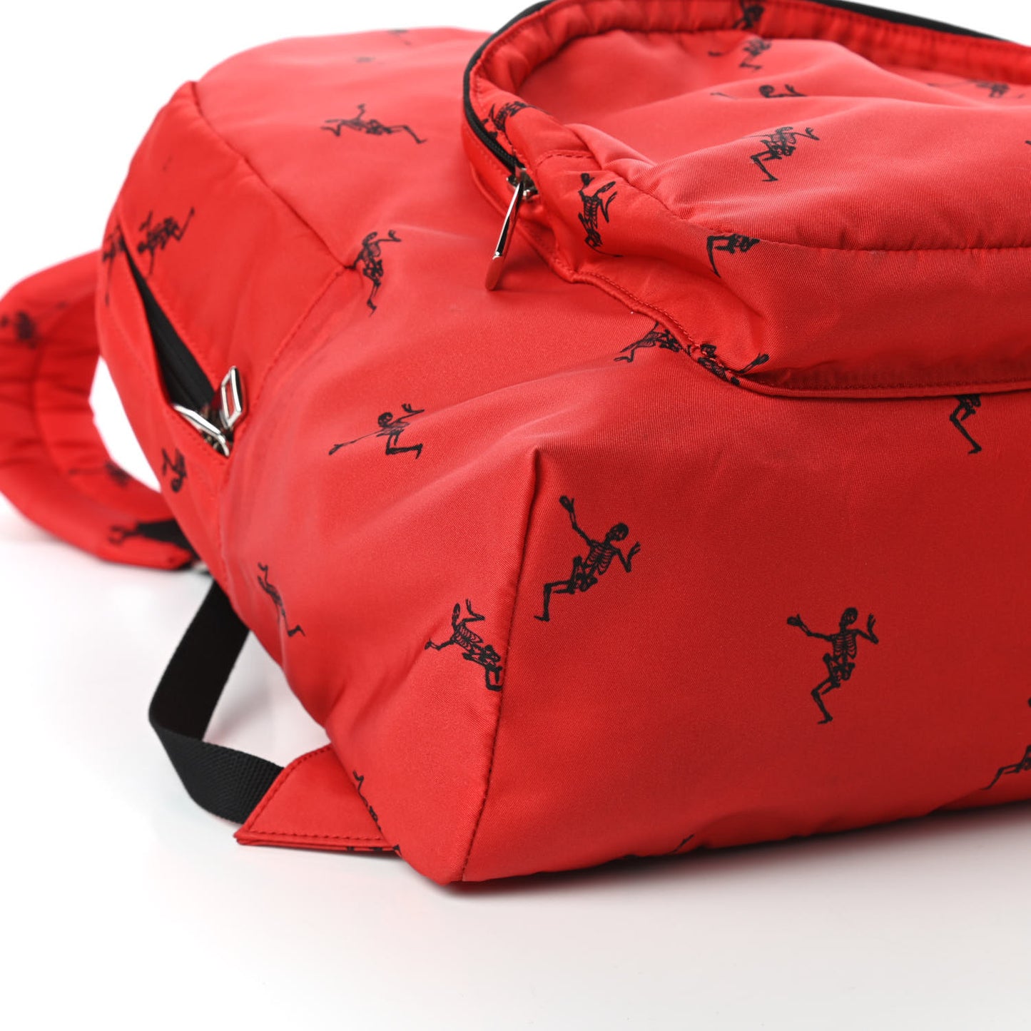 Nylon Dancing Skeleton Backpack Red