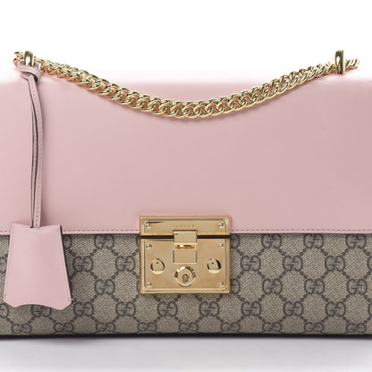 Gucci GG Supreme Monogram Calfskin Medium Padlock Shoulder Bag Beige Perfect Pink 9 of 14