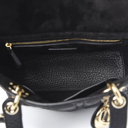Christian Dior Grained Calfskin Cannage Medium Supple Lady Dior Black 5 of 10