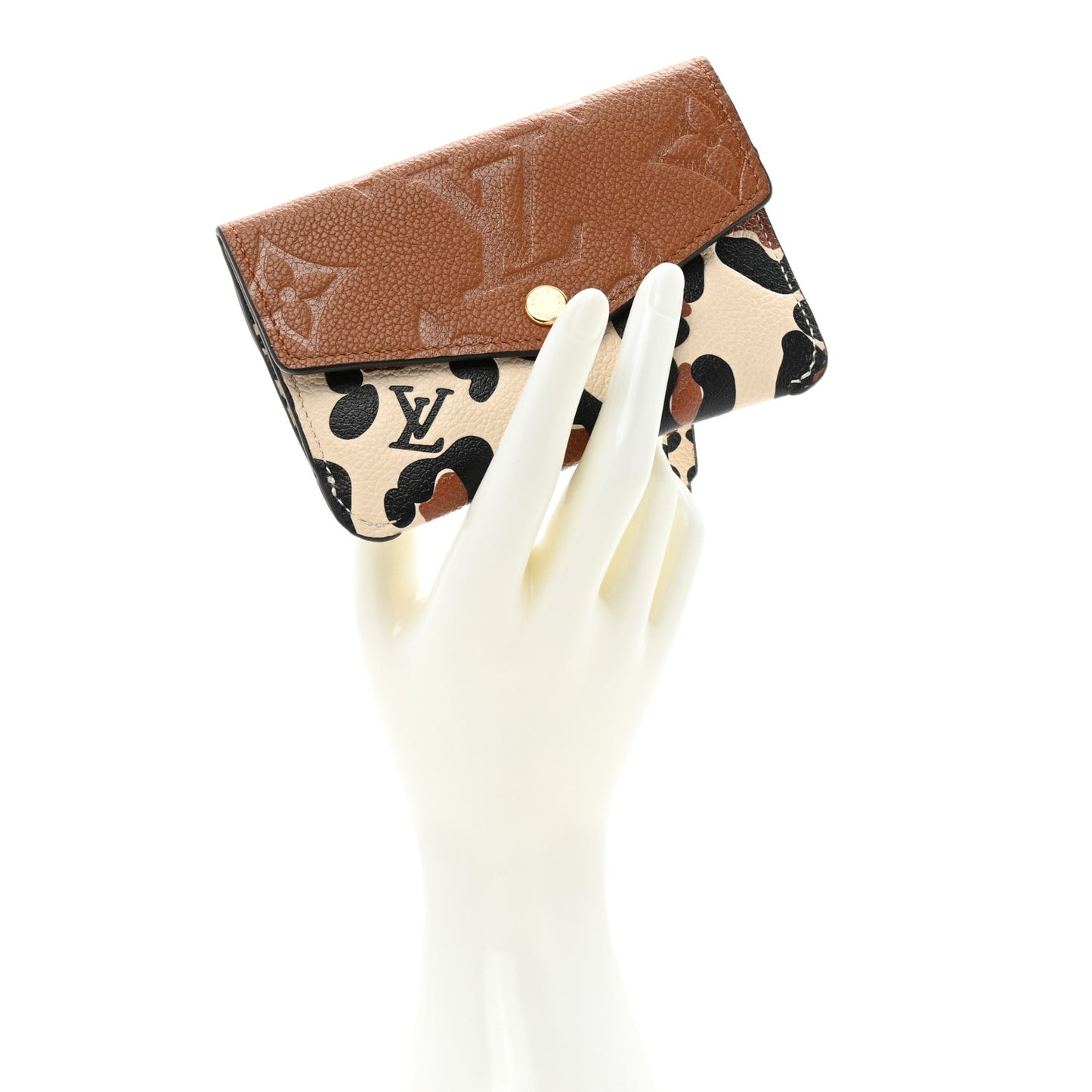 Empreinte Monogram Giant Wild At Heart Key Pouch Caramel