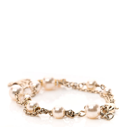 Chanel Pearl Crystal Pearls Coronation CC Bracelet Gold 3 of 4