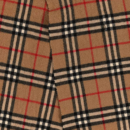 Burberry Lambswool Check Fringe Scarf Camel 4 of 4