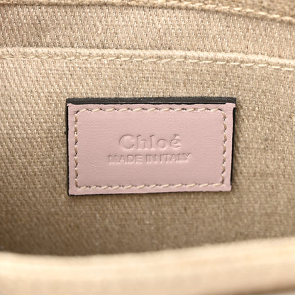 Chloe Linen Calfskin Mini Woody Ribbon Tote Cement Pink 6 of 10