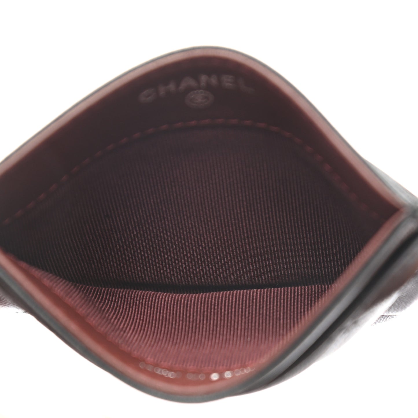 Lambskin Quilted Card Holder Black