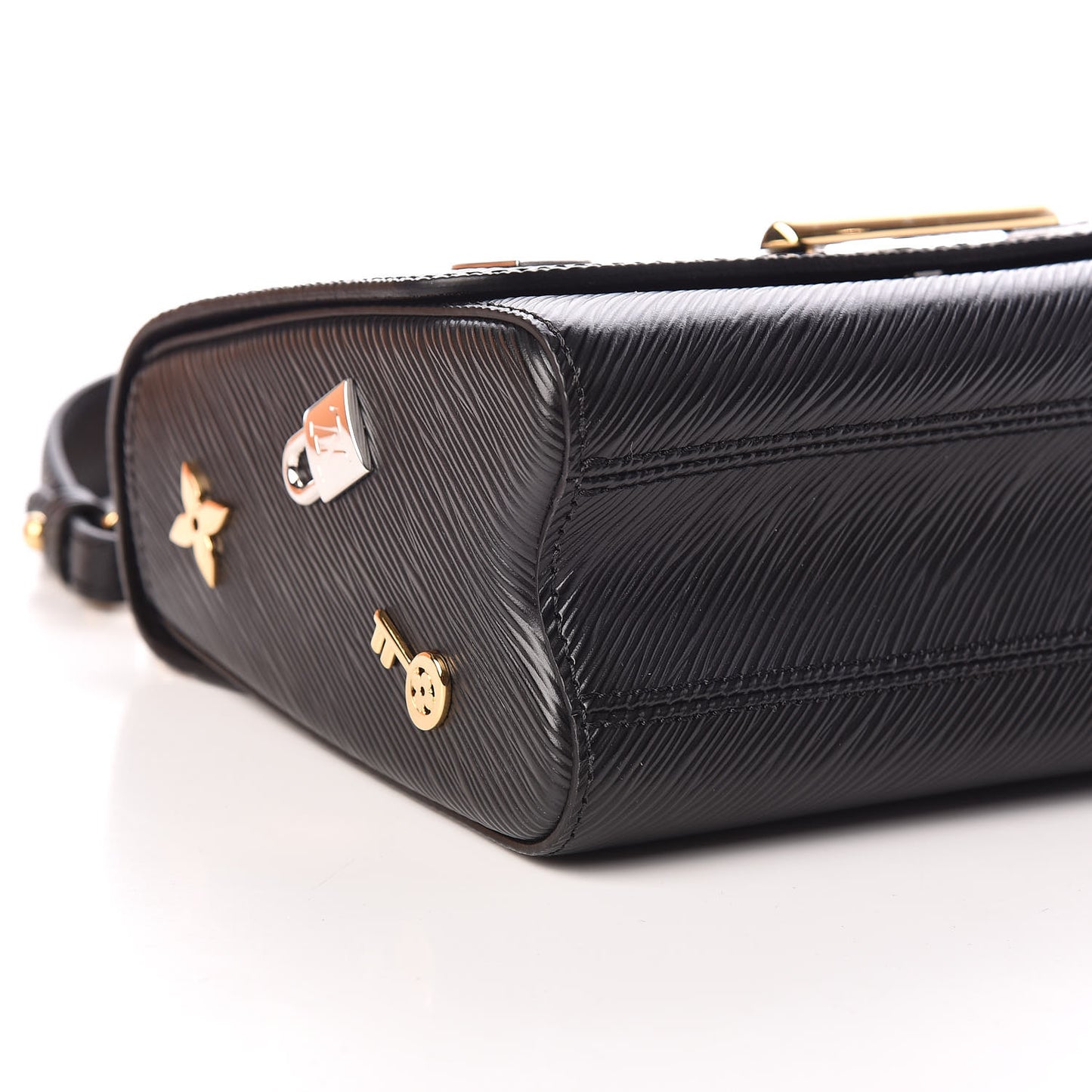 Epi Love Lock Twist Shoulder Bag MM Black