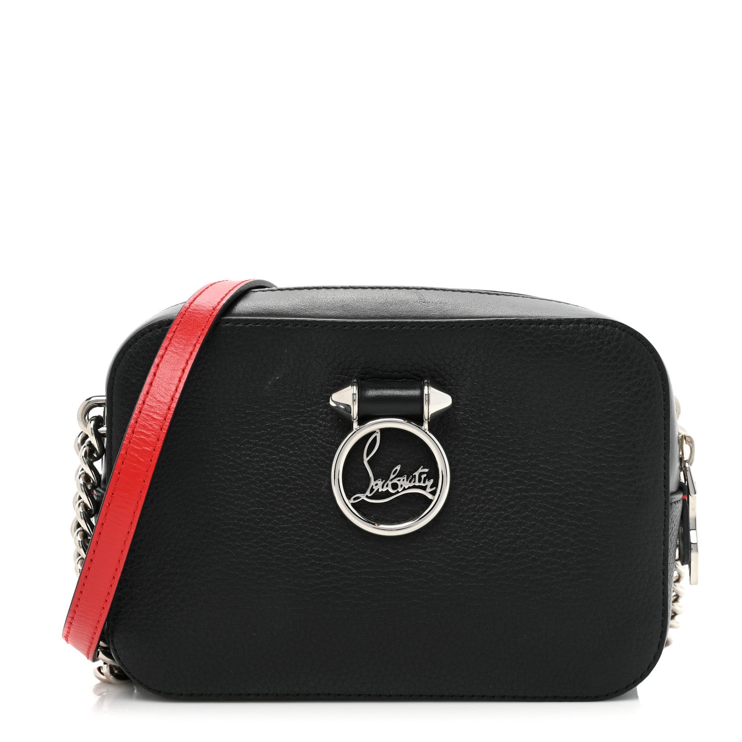 Christian Louboutin Empire Calfskin Mini Rubylou Crossbody Black Red 1 of 14