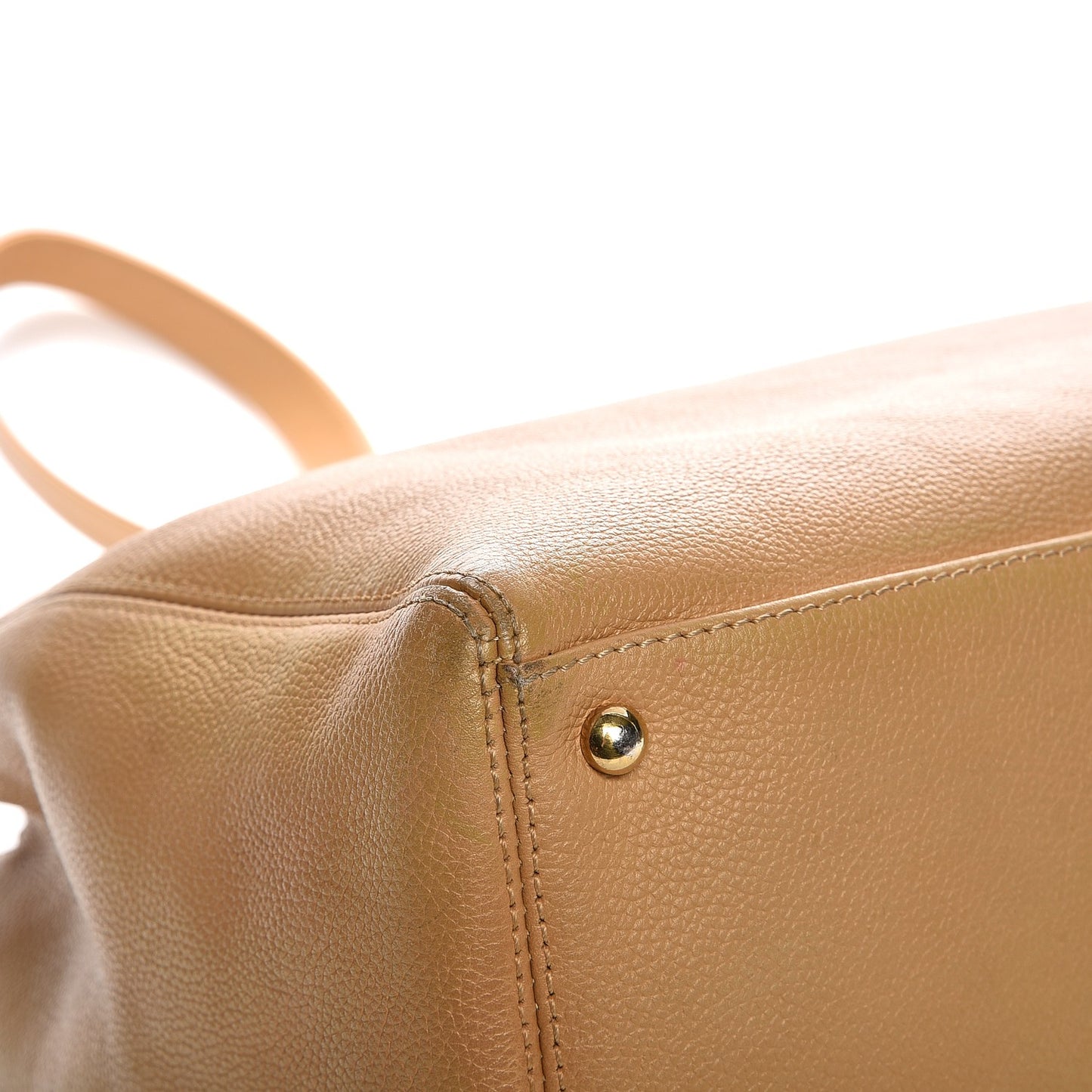 Calfskin Cerf Executive Shopper Tote Beige