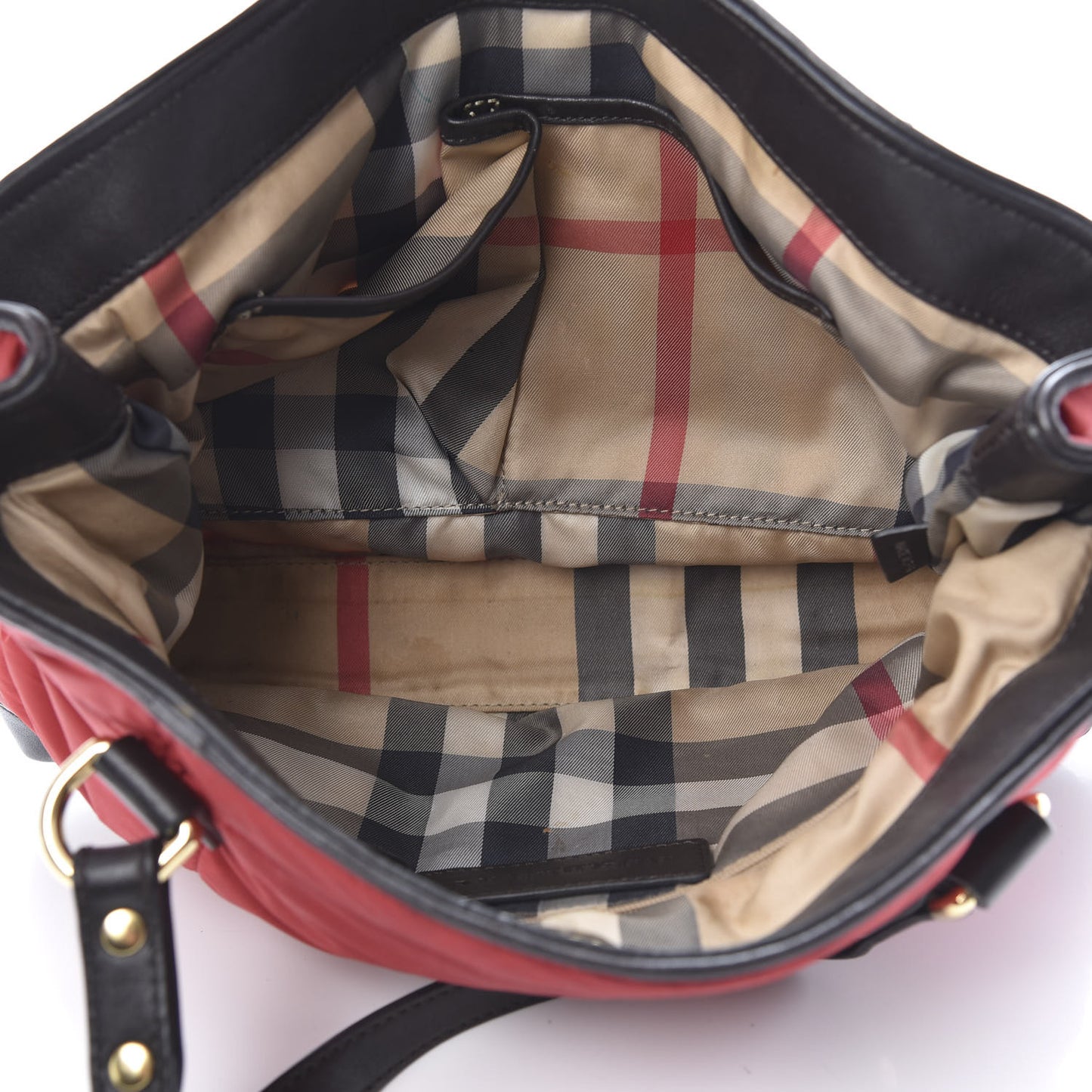 Nylon Quilted Tote Red