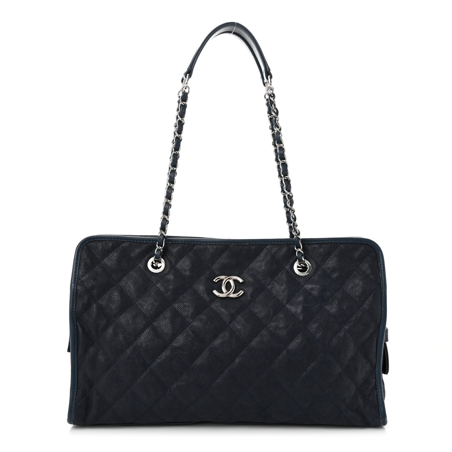 Chanel Caviar Quilted French Riviera Tote Blue 1 of 12