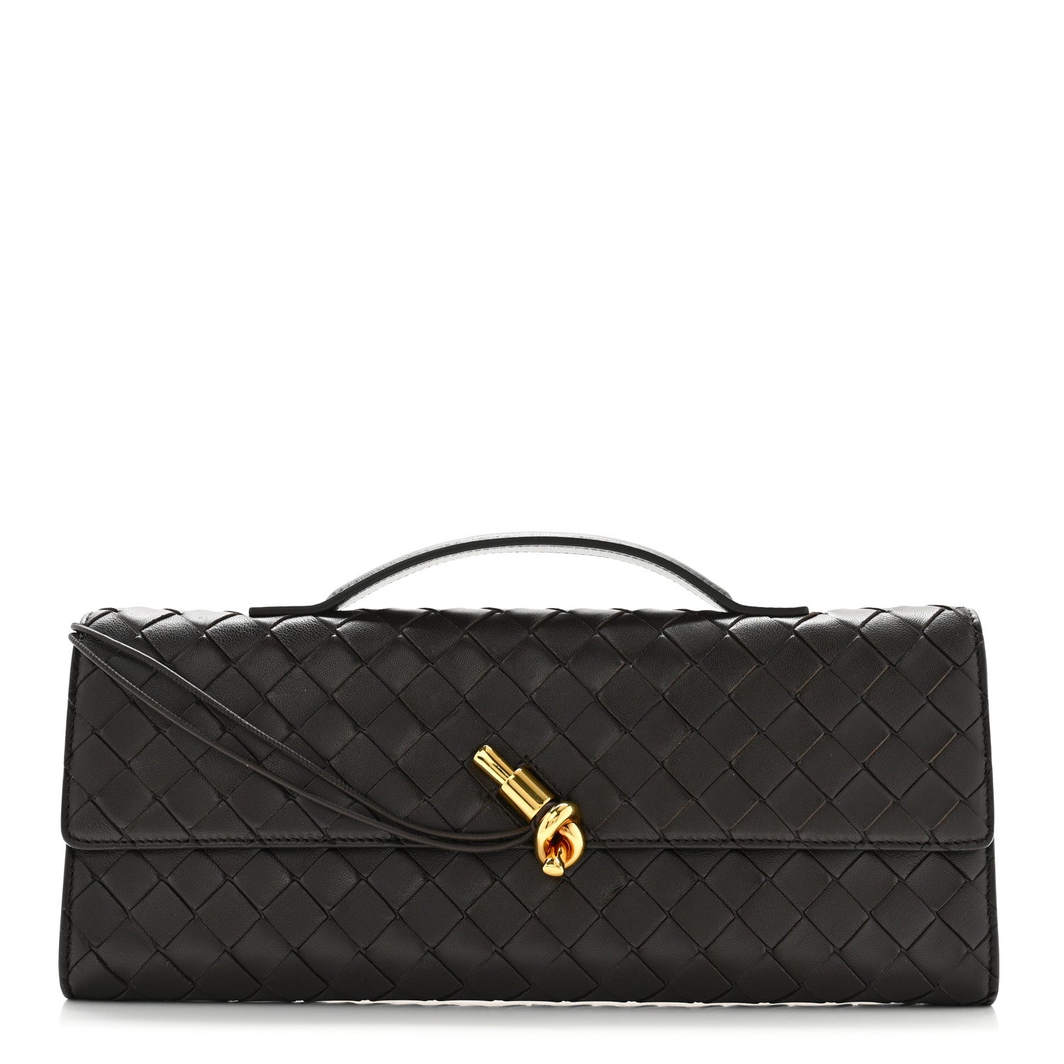 Bottega Veneta Nappa Intrecciato Long Andiamo Top Handle Clutch Fondant 1 of 8