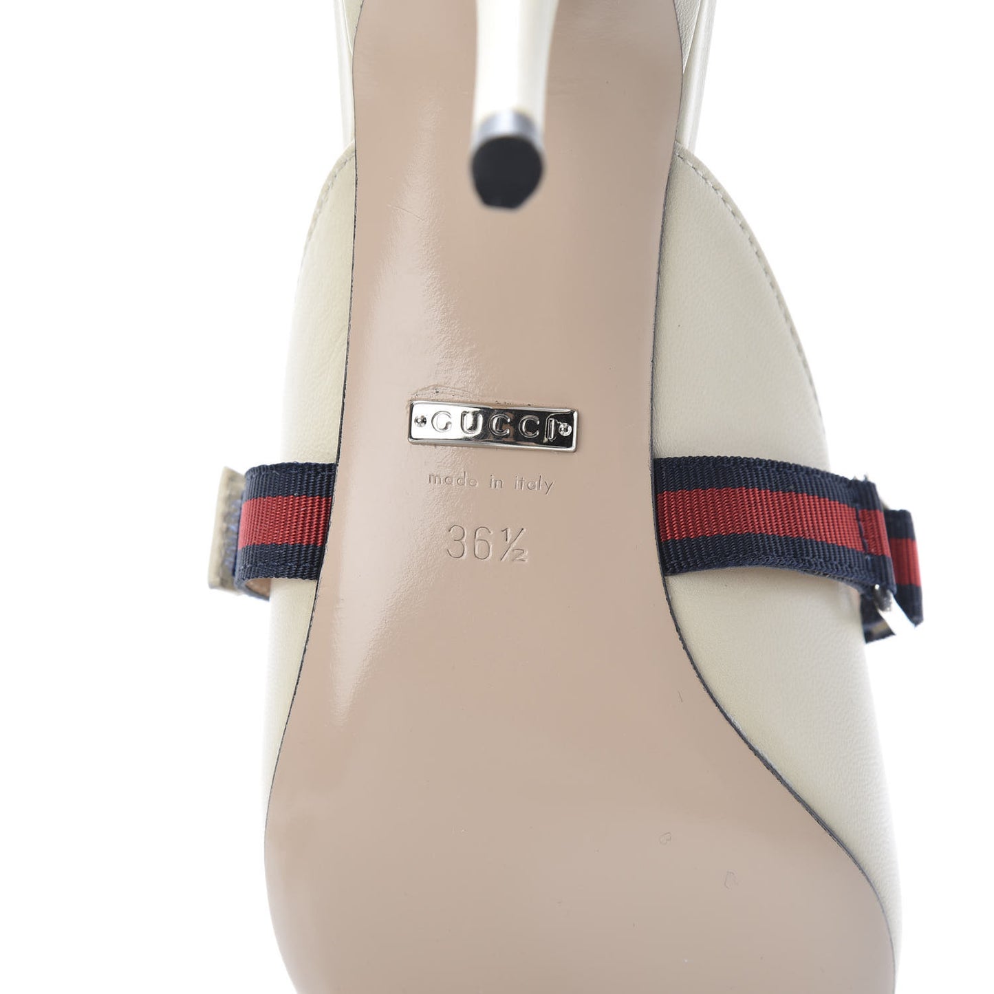 Malaga Kid Sylvie Web Cross Strap Mid-Heel Slides 36.5 Vintage White