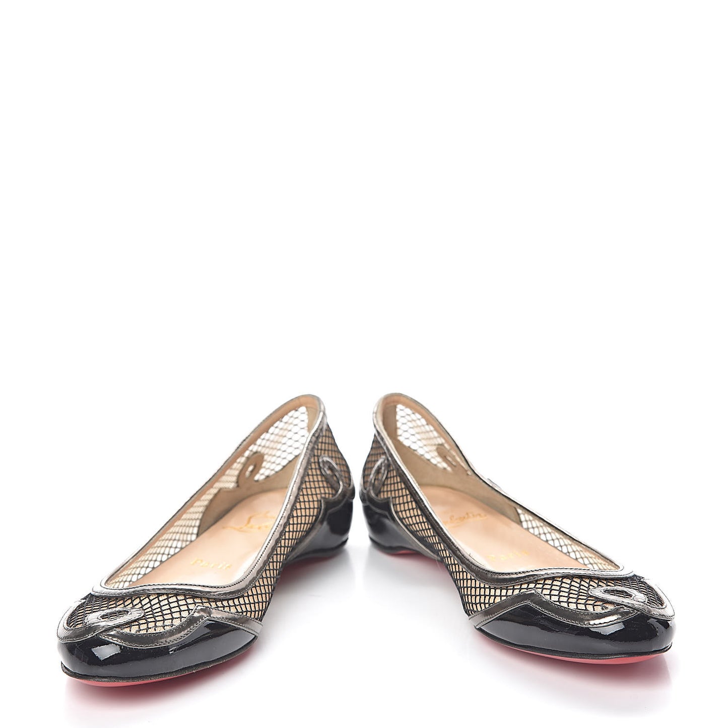 Mesh Patent Lady Bombay Flats 36 Black
